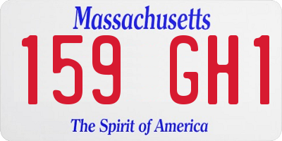 MA license plate 159GH1
