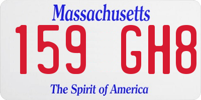 MA license plate 159GH8