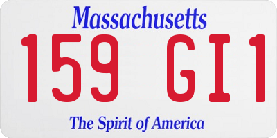 MA license plate 159GI1