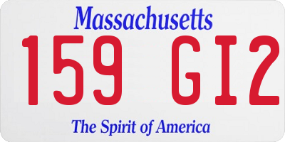 MA license plate 159GI2