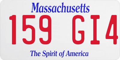 MA license plate 159GI4