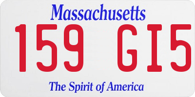 MA license plate 159GI5