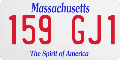 MA license plate 159GJ1