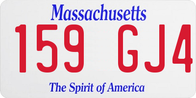 MA license plate 159GJ4