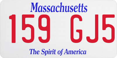 MA license plate 159GJ5