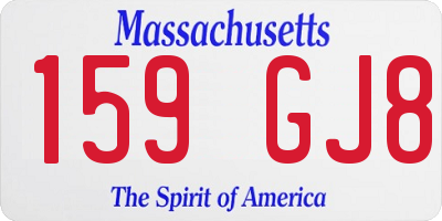 MA license plate 159GJ8