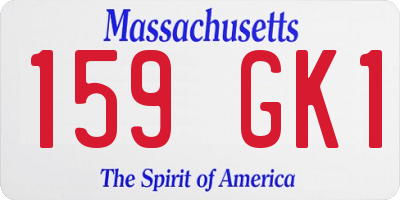 MA license plate 159GK1