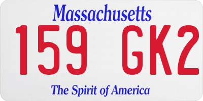 MA license plate 159GK2