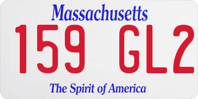 MA license plate 159GL2
