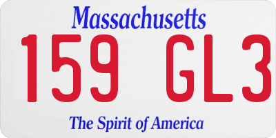 MA license plate 159GL3