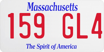 MA license plate 159GL4