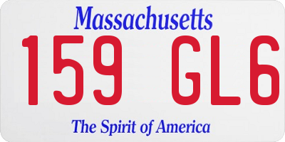 MA license plate 159GL6
