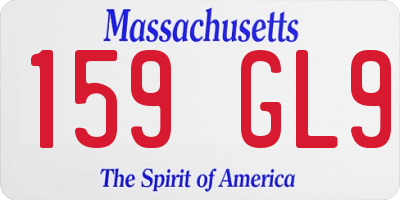MA license plate 159GL9