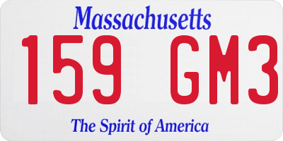 MA license plate 159GM3