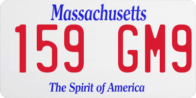 MA license plate 159GM9
