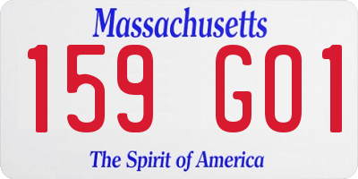MA license plate 159GO1