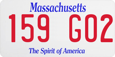 MA license plate 159GO2