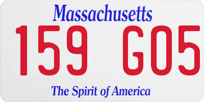 MA license plate 159GO5