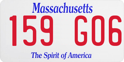 MA license plate 159GO6