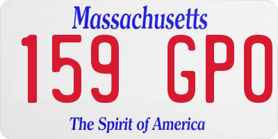 MA license plate 159GP0