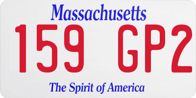 MA license plate 159GP2