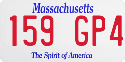 MA license plate 159GP4