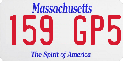 MA license plate 159GP5
