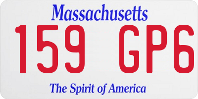 MA license plate 159GP6