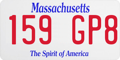 MA license plate 159GP8