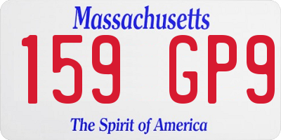 MA license plate 159GP9