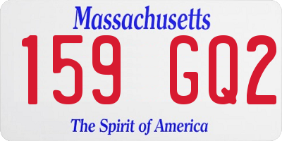 MA license plate 159GQ2