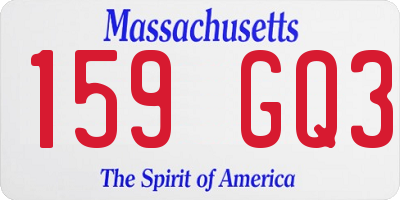 MA license plate 159GQ3