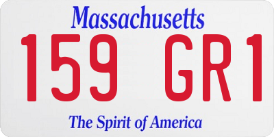 MA license plate 159GR1