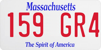 MA license plate 159GR4