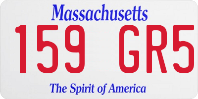 MA license plate 159GR5