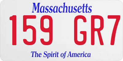 MA license plate 159GR7