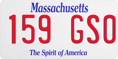 MA license plate 159GS0