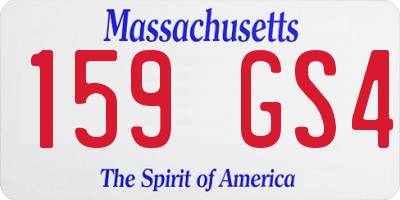 MA license plate 159GS4