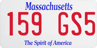 MA license plate 159GS5