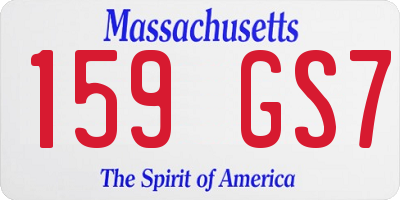 MA license plate 159GS7