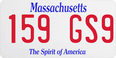 MA license plate 159GS9