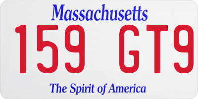 MA license plate 159GT9