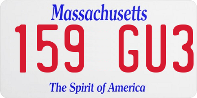MA license plate 159GU3