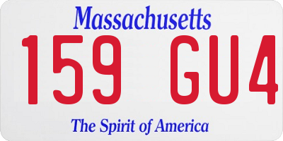 MA license plate 159GU4