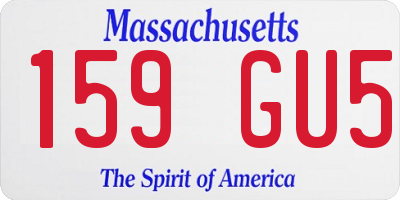 MA license plate 159GU5