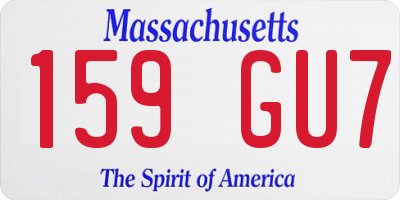 MA license plate 159GU7