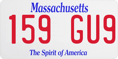 MA license plate 159GU9