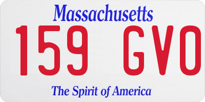 MA license plate 159GV0