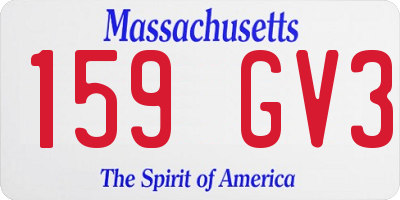 MA license plate 159GV3