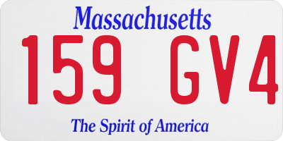 MA license plate 159GV4
